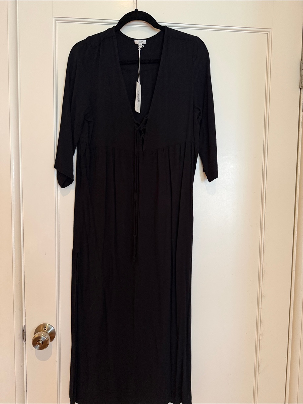 Tavik Black Tie-Front Maxi Dress